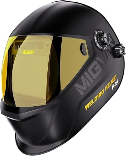 Welding Helmet Auto Darkening True Color Large Viewing, Welding Hood Solar/Rechargeable Battery Powered, Wide Shade 4/5-13 with 4 Arc Sensor, Optical Clarity Welding Mask for TIG MIG ARC Grind