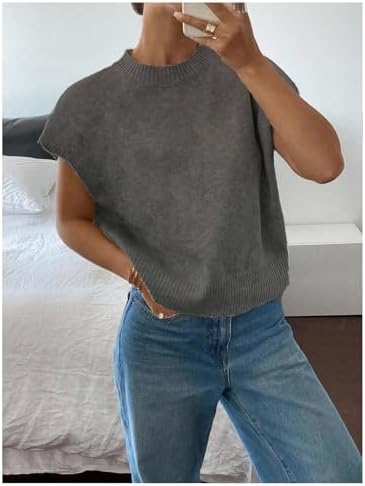 SOLY HUX Women's Short Sleeve Business Casual Sweater