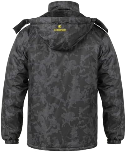 Men's Winter Ski Jacket Warm Fleece Waterproof Outdoor Mountain Hiking Windbreaker Hooded Snow Rain Coat