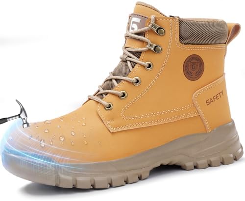 GUSAYEX Steel Toe Boots for Men Puncture Resistant Work Boots