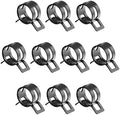 50pcs 0.51" ID Constant Tension Band Hose Clamps, 13mm Spring Band Type Action Hose Clamp Manganese Steel Fuel Line Clamp Low Pressure Air Clip Clamp for Fuel Hose Line Water Pipe Air Tube black