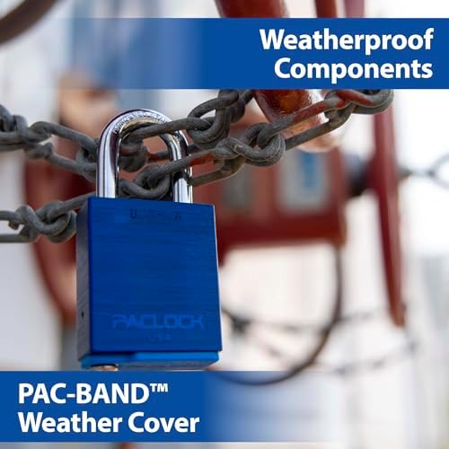 PACLOCK's 2-Series Padlock, UCS, 5/16" Diameter Hard. Stainless Steel Shackle, 5" Tall, High Performance 6-Pin Cylinder, Keyed Differently w/ 2 Keys, Blue
