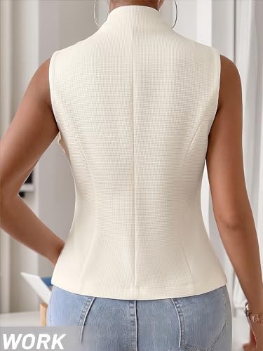 Mina Self Women's Sleeveless Sweater Vest,Knit Stretchy Dressy Casual Top