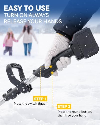 Cordless Snow Shovel 14 inch, 2×4.5Ah Brushless Snow Blower Removal