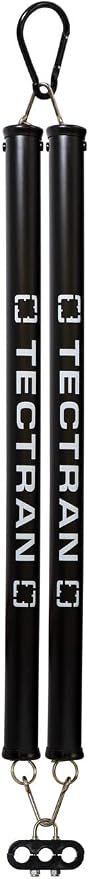 Tectran Heavy Duty Dual Spring Tender Kit | ABS Air Line Hose Support Spring w/Protective Sleeve | Black | (25" Length w/Standard 3-Hole Clamp)