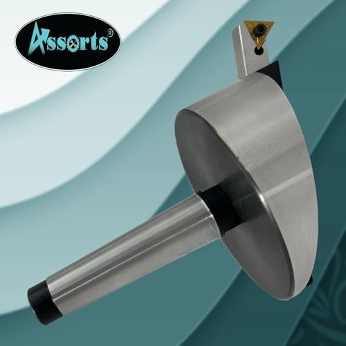 4" Large-Diameter Fly Cutter 100 mm with TNMG16 Indexable Carbide Tip, Precision-Ground 3MT Morse Taper Shank, Heavy Tool Steel 2-Piece Body & 1/2" Holder for Lathe/Mill Facing