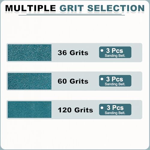 HARFINGTON 4 x 36 Inch Sanding Belts, 9 Pcs 24/60/120 Grit