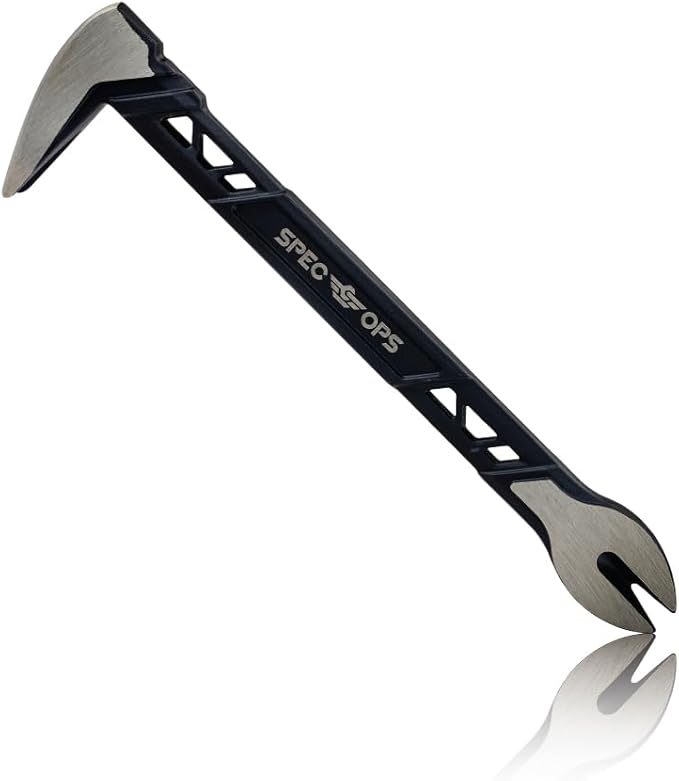 Spec Ops Tools Nail Puller Cats Paw Pry Bar, High-Carbon Steel, for Woodworking & Remodeling, 8 Inch