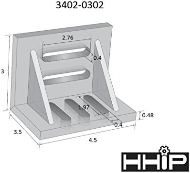 HHIP 3402-0302 4-1/2" x 3-1/2" x 3" Slotted Angle Plate, Webbed