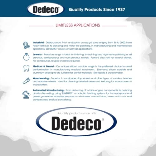 Dedeco Sunburst Radial Bristle Discs 48-Pack - 7/8" Curved - White 120 Grit (Medium) - Aluminum Oxide for Polishing & Finishing