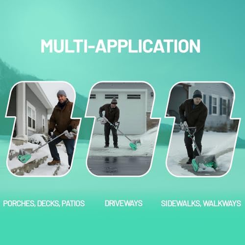 Litheli Cordless Snow Shovel, 20V 12'' Electric Snow Blower for Driveway, Battery Powered Snow Thrower, 4.0Ah Battery and Fast Charger Included