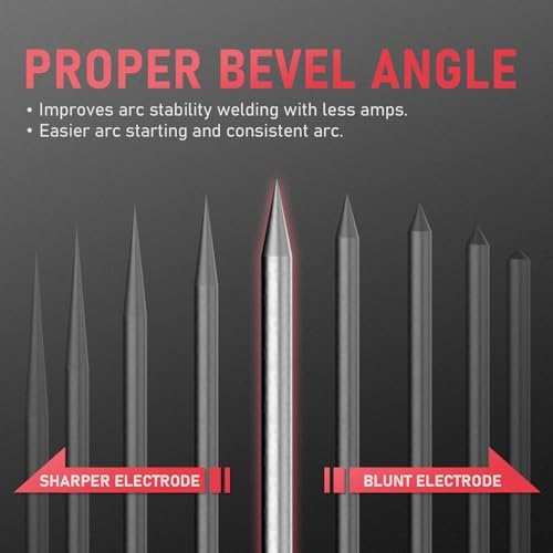 YESWELDER TIG Tungsten Electrode Pre-Sharpened Welding Tungsten 1/8" x 7" (Red, WT20/EWTh-2) 10-pk