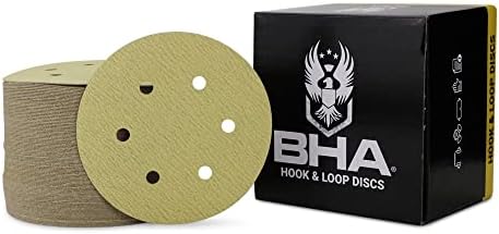BHA 6" 6 Hole Hook & Loop Sanding Discs for DA Sander, 400 Grit - 100 Pack
