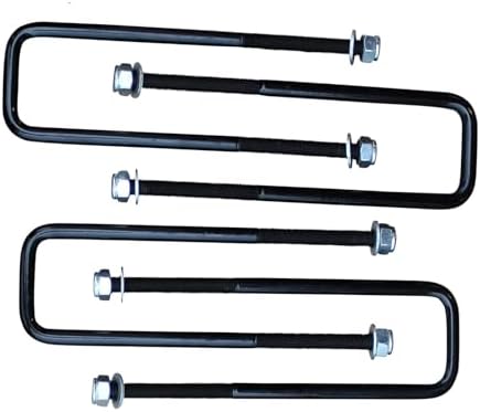 BST BSSP 4PCS Square U-Bolts 2.5" Wide Leaf Springs 9.75" Long 9/16" Dia Threads for GMC, Cadillac Chevy Silverado 1500 99-22 929-723 Leaf Spring Axle Suspension Lift Kit