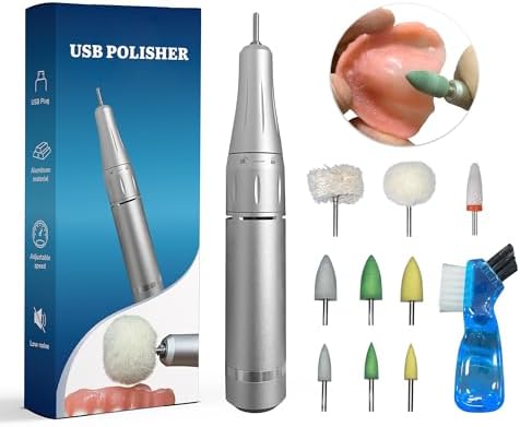 USB Polishing Machine, Portable Electric Mini Polisher 35000 RPM for Edge Correction Smoothing After Repair Cleaning Creating a Shiny Surface, Polishing Head Set with Step-by-Step Instructions