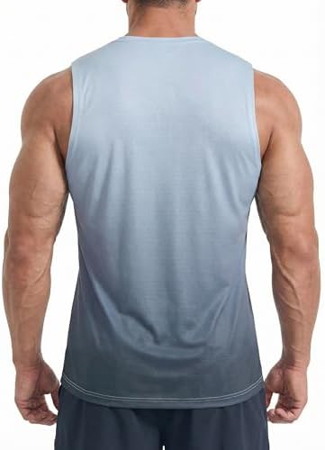KPSUN Men's Quick Dry Workout Tank Top Summer Beach Shirt | UPF 50+ Sleeveless Gym Muscle Shirt with Hidden Pocket for Keys. Ideal for Gym Training, Outdoor Running, And Beach Workouts