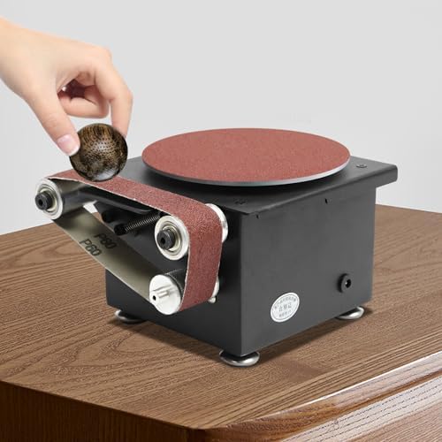 Mini Belt Disc Sander, 100W 8500RPM Bench Grinder Small Spindle Sander Machine for Wood Metal Stone Diy Grinding (100W)