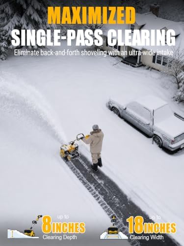 18'' Cordless Snow Shovel Compatible with DeWalt 20V MAX Battery, Tool Only