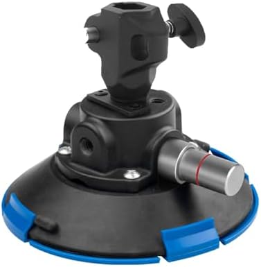Kupo 6" Metal Pump Suction Cup, Heavy Duty Mount with Fixed 5/8" Baby Receiver for Cameras, Lights, and Accessories on Smooth Surfaces for Production Rigging (KG119911)