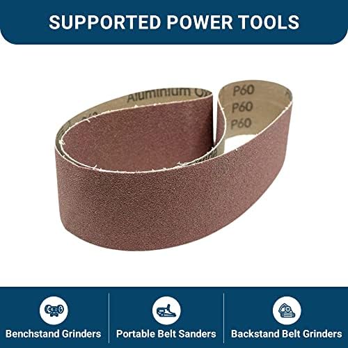 Benchmark Abrasives 2" x 36" Aluminum Oxide Sanding Belts for Grinding Deburring Polishing Rust Removal on Metal, Stainless Steel, and Carbon Steel, Use with Belt Disc Sander (6 Pack) - (120 Grit)