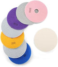 8PCS Diamond Polishing Pads 6 Inch, Wet/Dry Concrete Polish Tools Kit for Drill, Grinder, Polisher, 50-3000 Grit Polishing Set for Marble Granite Quartz Stone