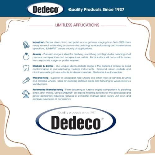 Dedeco Sunburst Radial Bristle Discs 48-Pack - 5/8" Curved - Peach 2500 Grit (Extra-Fine, 6 Micron) - Aluminum Oxide for Polishing & Finishing