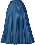 GRACE KARIN Pleated Midi Skirt for Women Chiffon A-Line Outfits