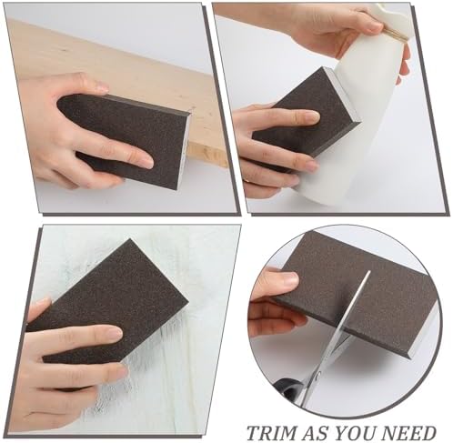 Gisafai 24 Pcs Dual Angle Sanding Sponge Bulk, 80/120 Grit Double Sided Reusable Washable Sponge Sandpaper Block for Drywall, Wood, Metal, Glass, Med/fine