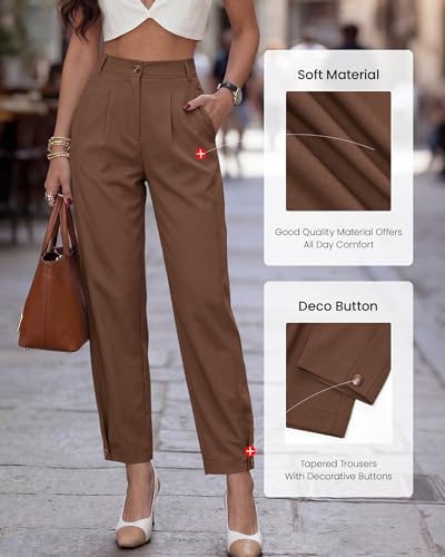 BTFBM Business Casual Outfits for Women Tapered Work Pants