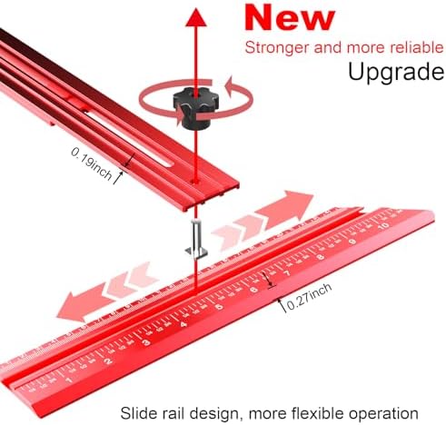 Stair Tread Template Tool – Stair Tread Gauge Jig, Aluminum Alloy Measuring and Scribe Tool for Accurate Angle, Depth, and Length Measurement of Stairs, Risers, and Partitions