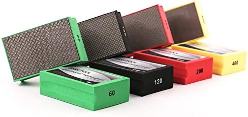 4PCS Diamond Hand Polishing Pads Sanding Blocks Foam Backing for Tile Stone Marble Concrete Ceramics Granite Glass Wet Dry (4PCS)