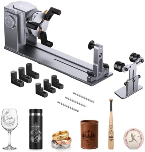 AlgoLaser 4 in 1 Laser Rotary Roller Chuck for Laser Engraver