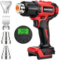 Wayona Cordless Heat Gun Compatible with Milwaukee M18 Battery (No Battery), 350W High Power Hot Air Gun with LCD Digital Display Variable Temperature Control 50℃~550℃ (122℉~1022℉) for Shrink Tubing