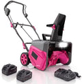 Garvee 40V 20" Cordless Snow Blower, Electric Snow Thrower Machine,Pink