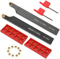 1/2" SRACL1212H06/SRACR1212H06 Indexable Lathe Turning Tool with 20Pcs RCMT0602 Round Carbide Milling Inserts Lathe Turning&Profiling Tool Holder for Steel Stainless Steel, 2Pcs Holders+20Pcs Inserts