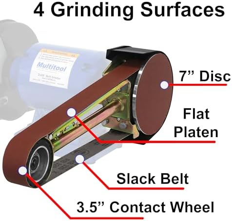 Multitool 2" x 48" Belt Grinder Attachment for Bench Grinders