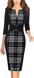 VFSHOW Womens Work Business Office Zipper Up Slim Bodycon Sheath Dress