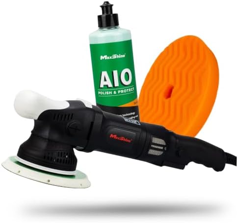 Maxshine M21 Pro Dual Action Polisher & AIO Polish Kit – 21mm Long Throw Random Orbital Buffer, 1000W Detailing Machine with 6″ Backing Plate – Car, Truck, SUV & Boat Paint Correction