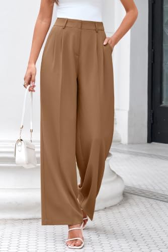 FUNYYZO Wide Leg Dress Pants for Women Work Slacks Business Casual Outfits