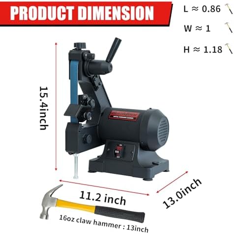 BUCKTOOL 1x30" Low Speed Belt Sander for Knife Sharpening,2.3A,1790RPM