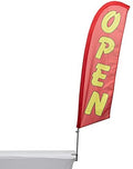 Vispronet Open (Red) Small Feather Flag Kit with Table Clamp – Stands about 8.2ft Tall – Great for Businesses, Storefronts, Job Fairs, and Festivals – Printed in the USA