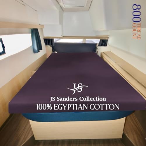 JS Sanders XL V Berth Boat Sheet 1 Pcs 600 TC Egyptian Cotton, Plum
