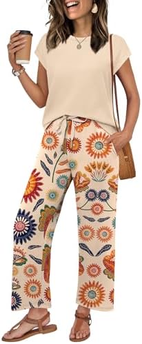 WIHOLL Two Piece Sets for Women Summer Spring Outfits Lounge Sets Beach Vacation Clothes Airport Travel Matching Clothing