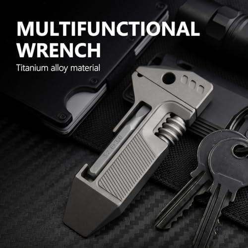 WARHERO Titanium EDC Pry Bar Multitool with Ratchet Screwdriver, Wrenches, Crowbar, Bottle and Box Openers, Compact Versatile Pocket Pry Bar for Everyday Carry