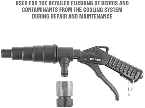 OEMTOOLS 24719 Coolant System Flush Gun, Lever-Action Coolant Flush Kit, Heater Core Flush Kit Features a Universal Nozzle, Lock-On Latch for Air Hoses
