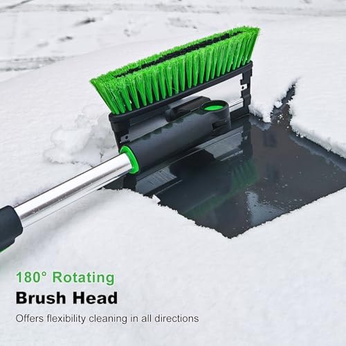SEAAES 50 Inch Truck Snow Brush and Ice Scraper with Squeegee