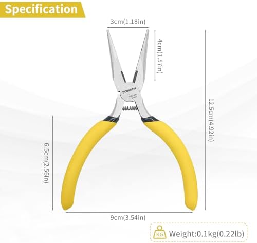 BOOSDEN 5 Inch Small Needle Nose Pliers Set, 5 Pack Jewelry Pliers