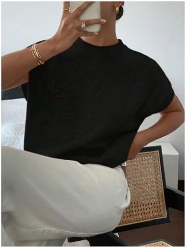 SOLY HUX Women's Short Sleeve Business Casual Sweater
