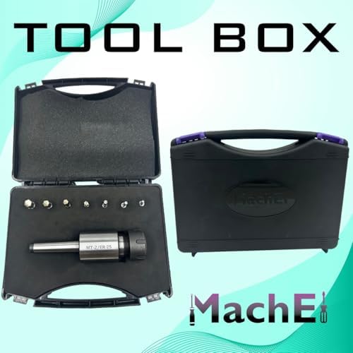 MachEl MT2 Shank Rotary Broach with ER-25 Adapter 7 Hex Broaches Set - Precision Machining Tool Kit