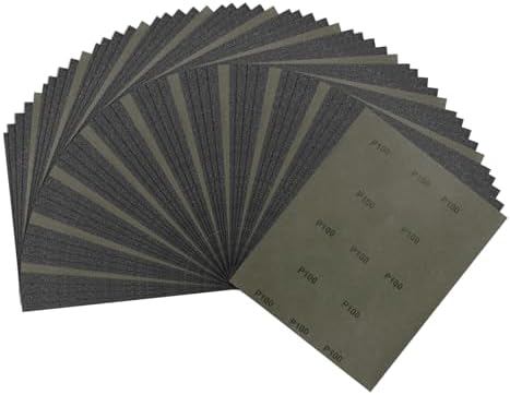 50Pcs Sand Paper 9x11Inch 100Grit Silicon Carbide Sandpaper Sheets